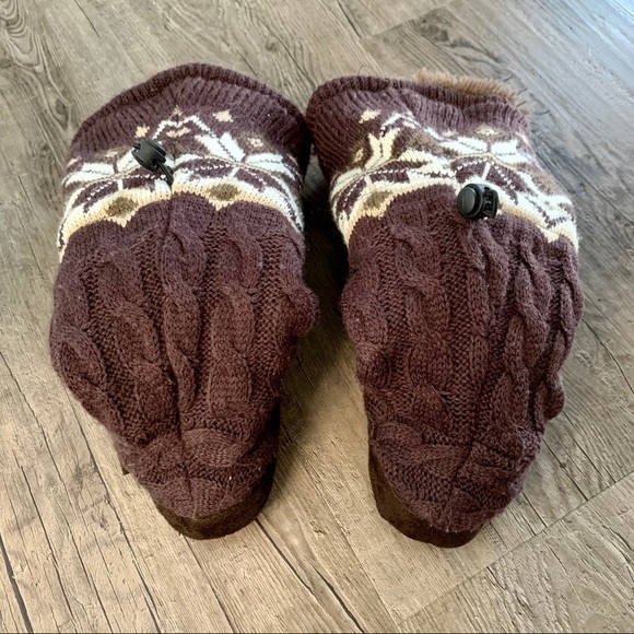 The Original Muk Luks Cable Knit Fur Slipper Boot - Picture 7 of 10